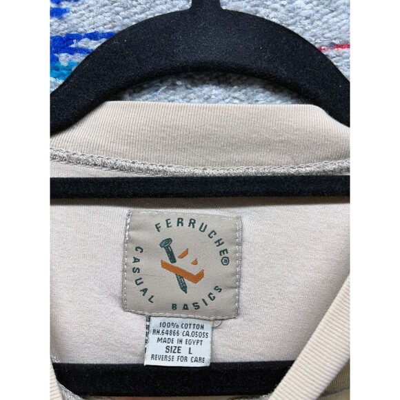 Vintage 80s 90s Striped T Shirt Large Ferruche Casual Basics - Picture 2 of 10